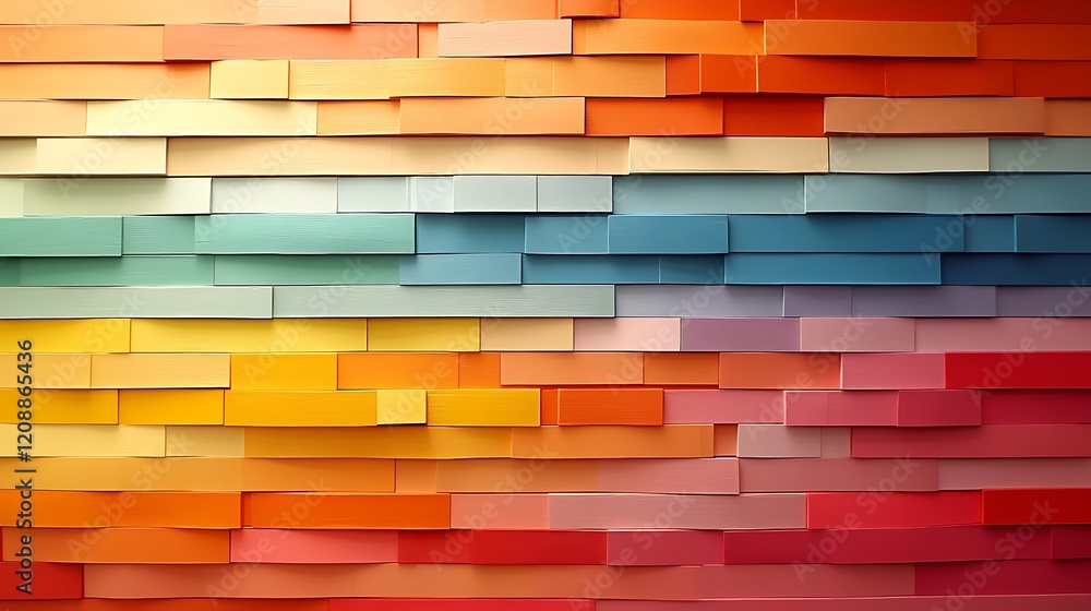 Obraz premium Abstract Colorful Rectangular Block Pattern Design