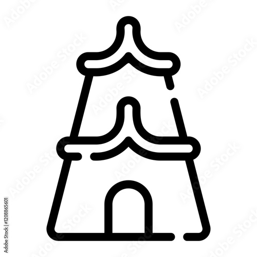pagoda line icon