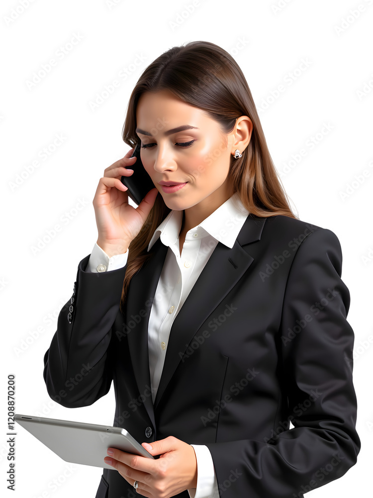 Professional Businessman Multitasking with Tablet and Phone - Ideal for Corporate and Business Use, Illustrating Modern Communication and Technology in the Workplace. Professional Businessman Multitasking with Tablet and Phone - Ideal for Corporate and Business Use, Illustrating Modern Communication and Technology in the Workplace.