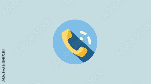 Professional Customer Support Telephone Icon Flat Vector Illustration