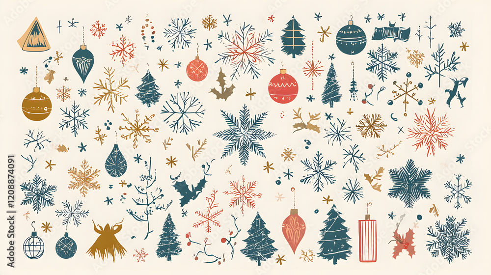 Fototapeta premium Luxurious Christmas and Holiday Promotion Banner with Elegant Ornaments, for Tags, Posters, and Banners with Ample Space for Custom Text Overlay