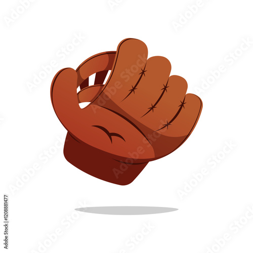 Baseball glove vector isolated on white background.