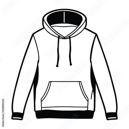 Classic hoodie outline vector