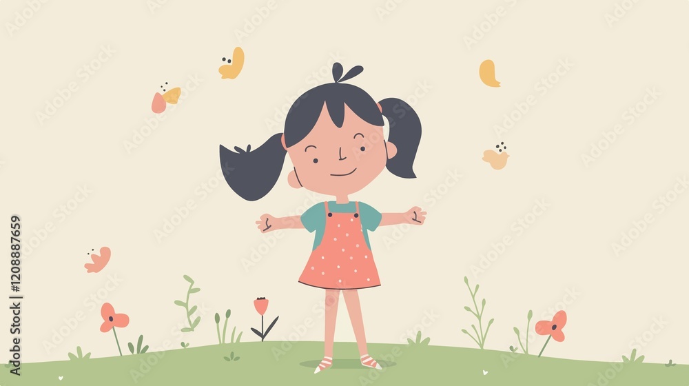Adorable Little Girl Character Vector Illustration Design Adorable Little Girl Character Vector Illustration Design