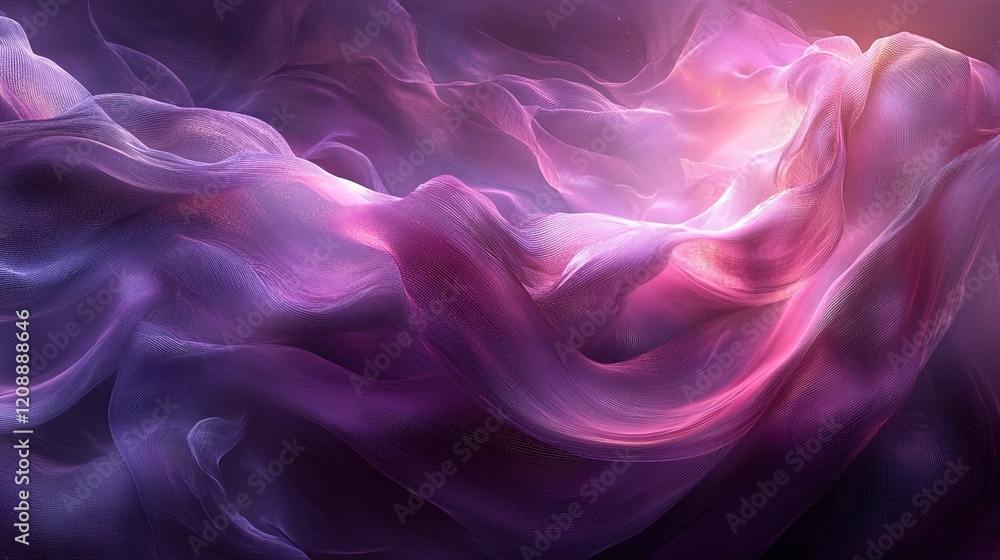 Obraz premium Abstract high-fashion design with flowing silk textures and glowing light