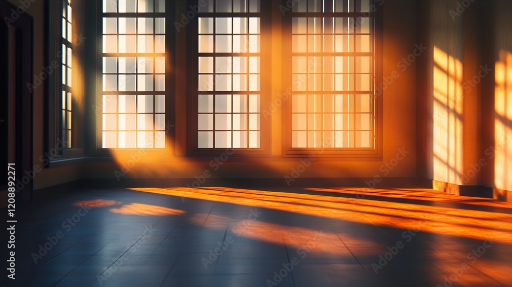 Sunlit Room Interior: Golden Hour Architecture Photography Sunlit Room Interior: Golden Hour Architecture Photography