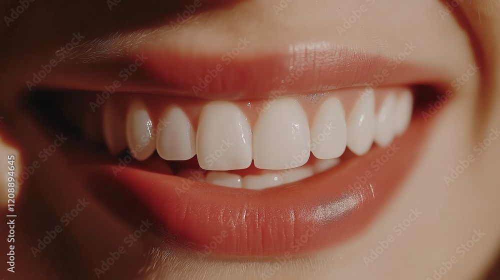 Fototapeta premium Close-Up of Beautiful White Teeth for Orthodontics and Dentistry Concepts