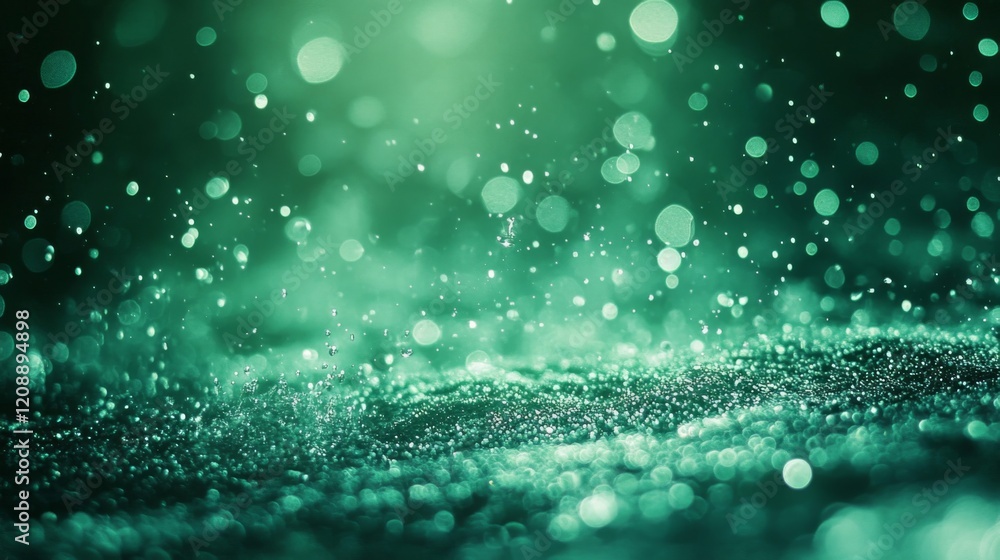 Abstract Green Bokeh Background with Sparkling Glitter Abstract Green Bokeh Background with Sparkling Glitter
