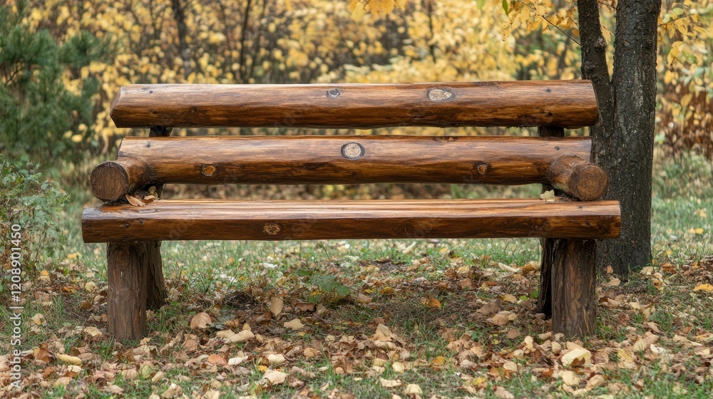 Wooden bench with leaves in a beautiful autumn park. Wooden bench with leaves in a beautiful autumn park.