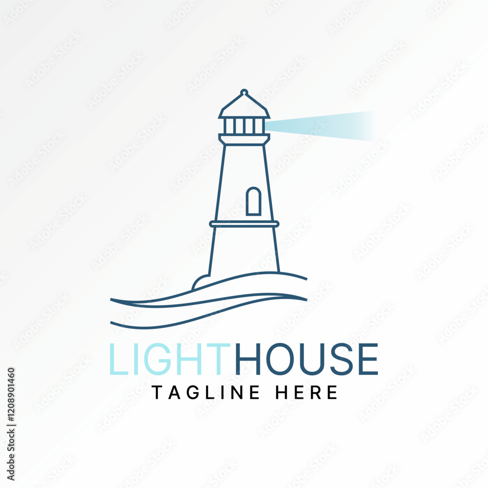 Logo design graphic concept creative premium vector stock image graphic beach waves light house ray ship island landmark marine navigation tower coast Logo design graphic concept creative premium vector stock image graphic beach waves light house ray ship island landmark marine navigation tower coast