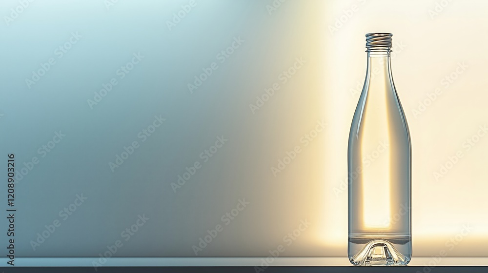 Elegant Water Bottle Product Photography - Hydration, Active Lifestyle, Sports, and Wellness Marketing and Advertising Concepts