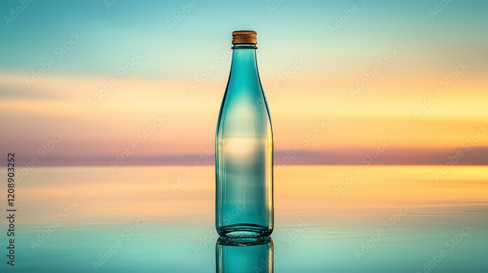 Elegant Water Bottle Product Photography - Hydration, Active Lifestyle, Sports, and Wellness Marketing and Advertising Concepts
