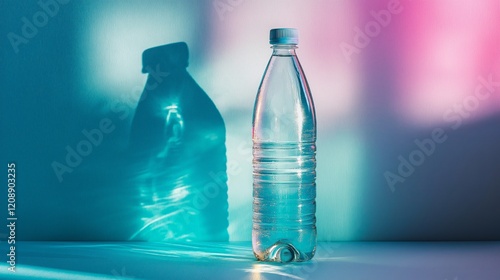 Obraz na płótnie Elegant Water Bottle Product Photography - Hydration, Active Lifestyle, Sports, and Wellness Marketing and Advertising Concepts w salonie