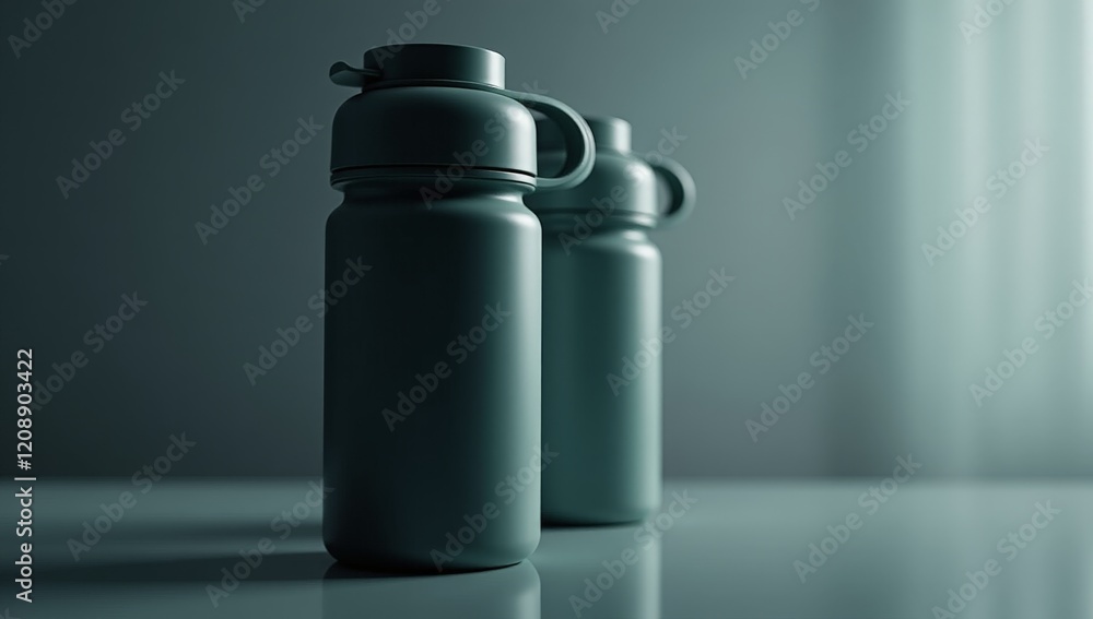 Elegant Water Bottle Product Photography - Hydration, Active Lifestyle, Sports, and Wellness Marketing and Advertising Concepts