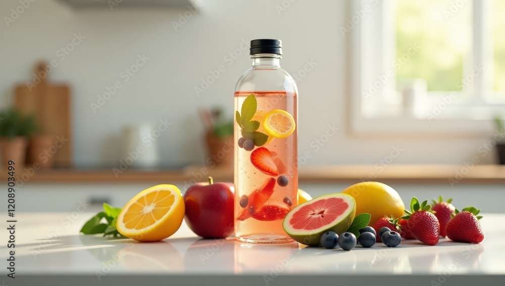 Elegant Water Bottle Product Photography - Hydration, Active Lifestyle, Sports, and Wellness Marketing and Advertising Concepts