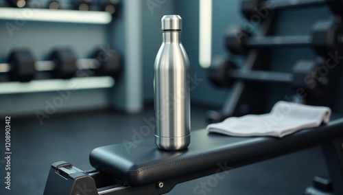 Obraz na płótnie Elegant Water Bottle Product Photography - Hydration, Active Lifestyle, Sports, and Wellness Marketing and Advertising Concepts w salonie