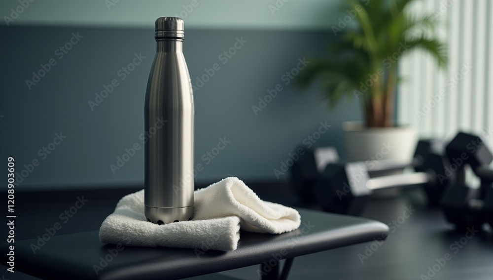 Elegant Water Bottle Product Photography - Hydration, Active Lifestyle, Sports, and Wellness Marketing and Advertising Concepts
