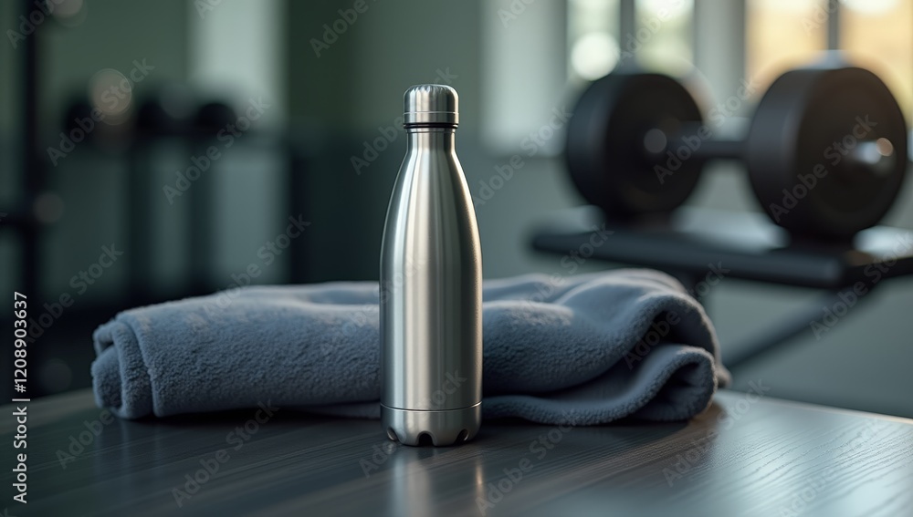 Elegant Water Bottle Product Photography - Hydration, Active Lifestyle, Sports, and Wellness Marketing and Advertising Concepts
