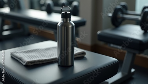 Obraz na płótnie Elegant Water Bottle Product Photography - Hydration, Active Lifestyle, Sports, and Wellness Marketing and Advertising Concepts w salonie
