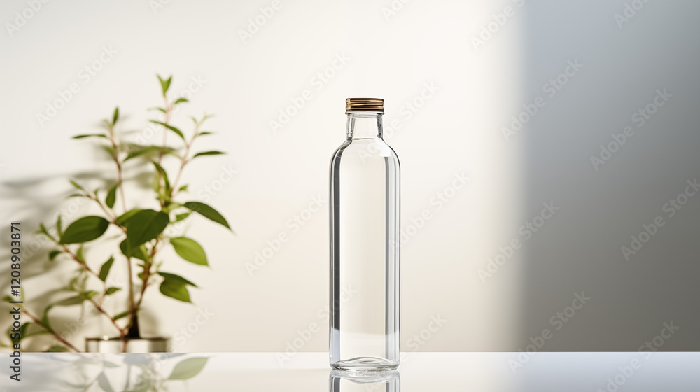 Elegant Water Bottle Product Photography - Hydration, Active Lifestyle, Sports, and Wellness Marketing and Advertising Concepts