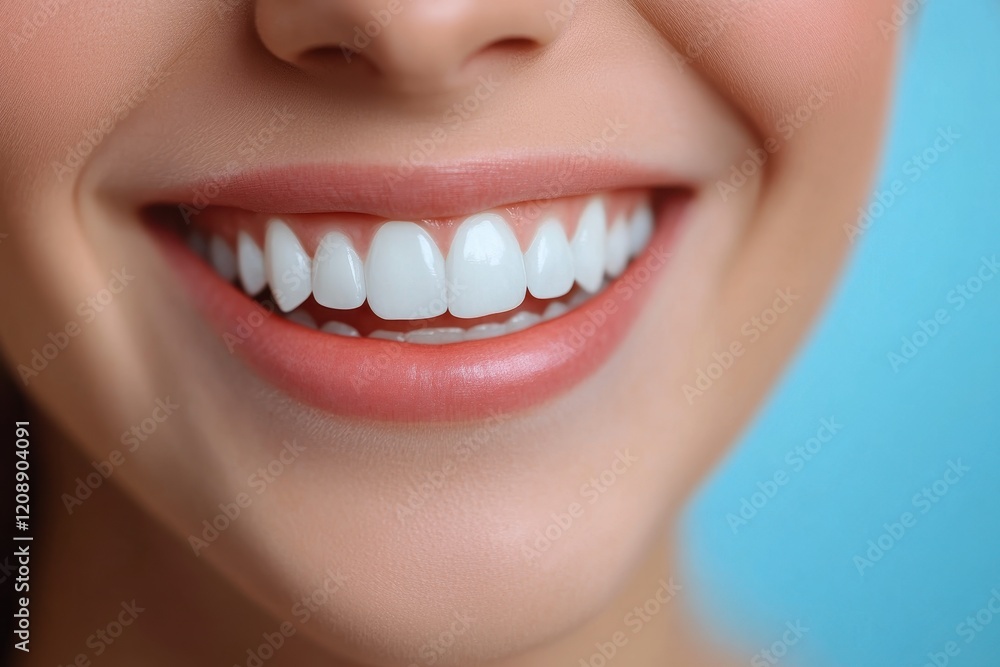 Obraz premium Close-up of a woman's bright, healthy smile. Perfect for dental, beauty, or health websites.