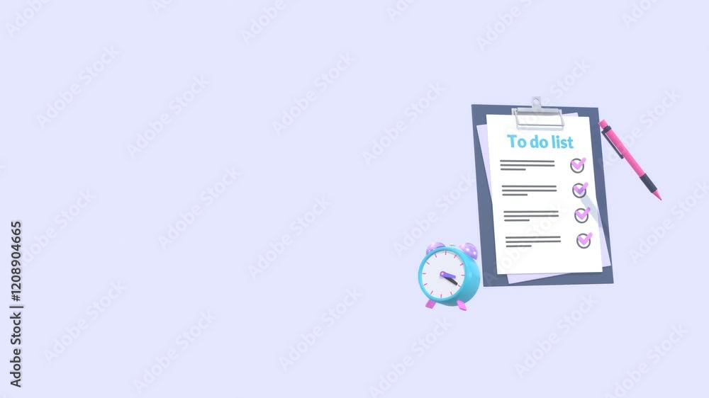Daily activity concept with copy space. Animated checklist featuring a ...