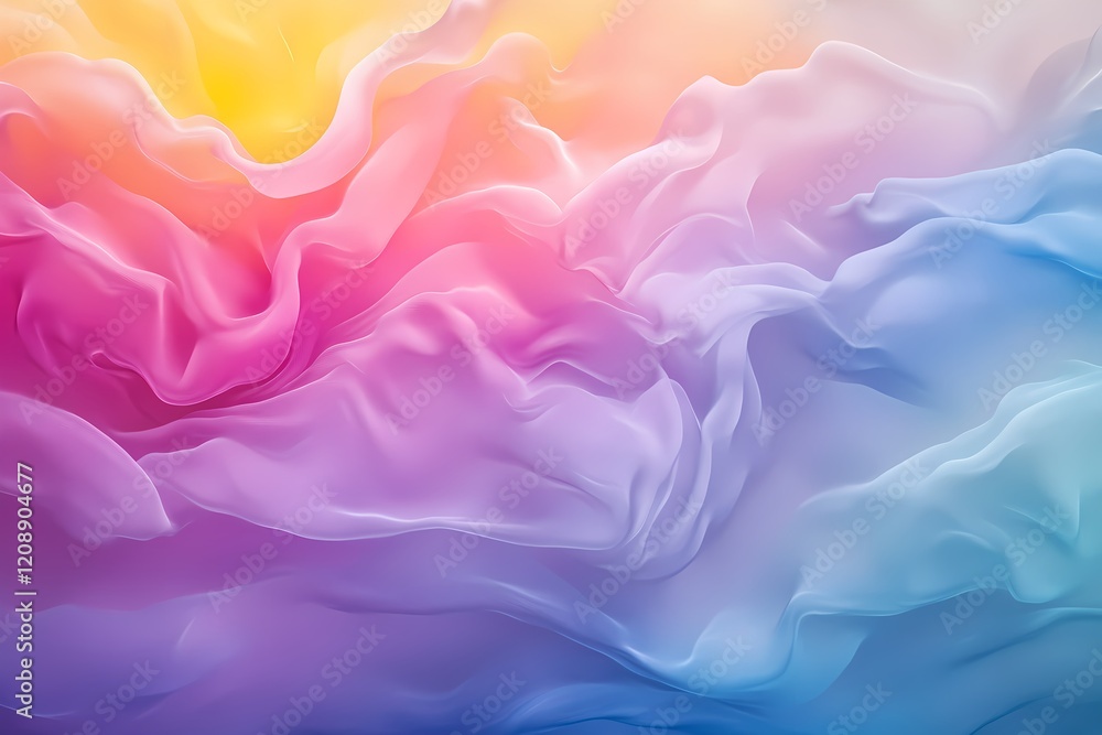 Obraz premium Abstract Pastel Fabric Waves Flowing Gently
