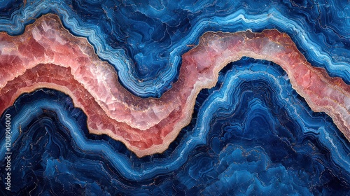 Vibrant blue and pink agate stone with intricate patterns and textures.