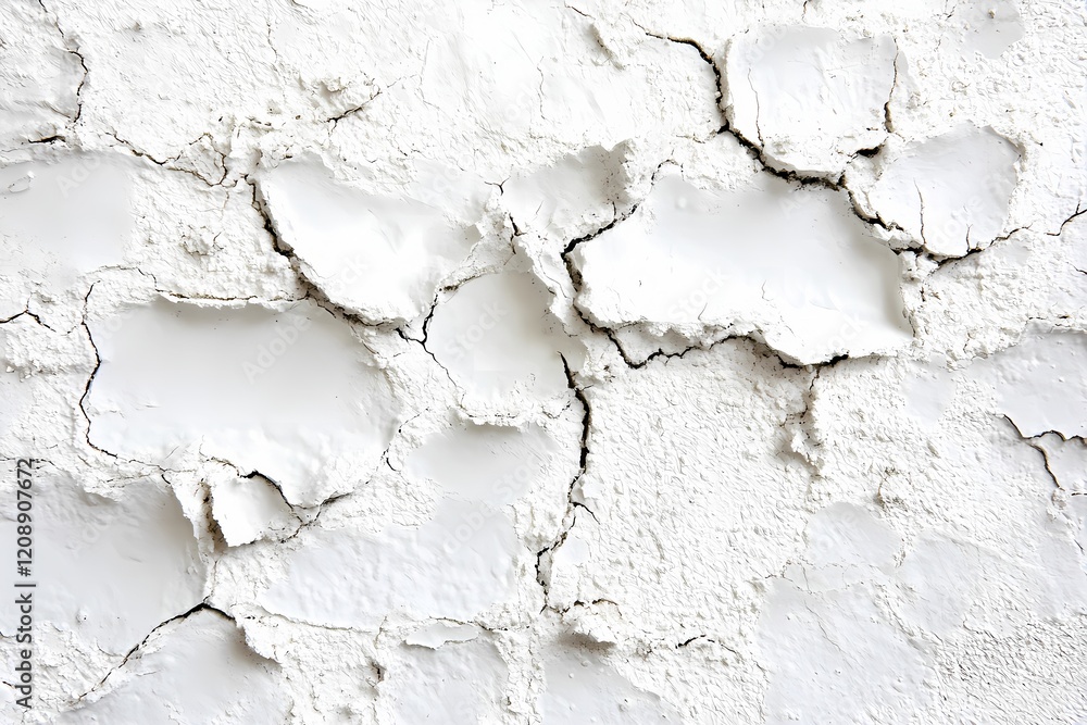 Obraz premium White Cracked Surface Texture Abstract Background