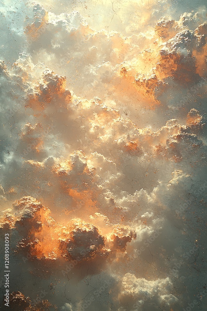 Fototapeta premium Dramatic cloudscape at sunset nature's masterpiece sky outdoor aerial view visual serenity