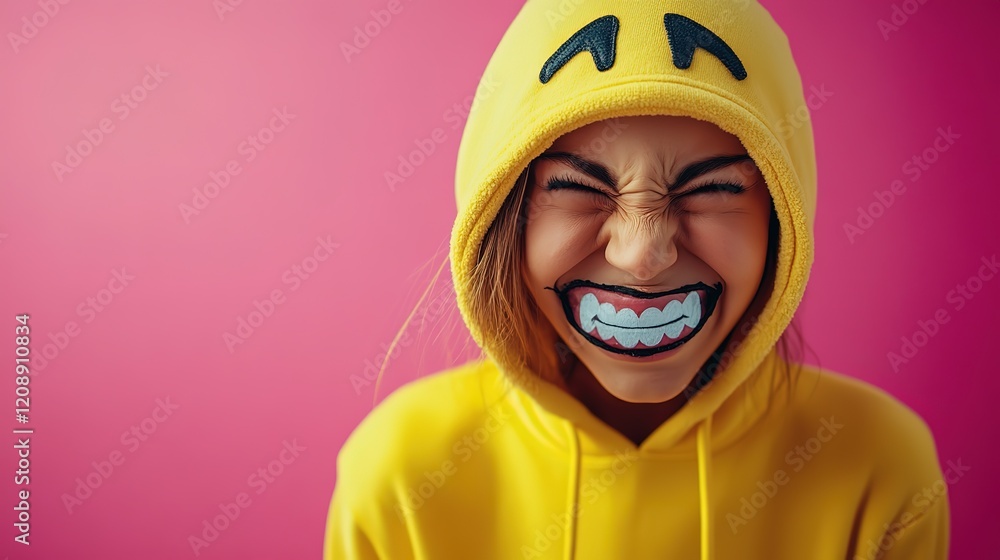 Obraz premium woman with fake smile, creepy smile