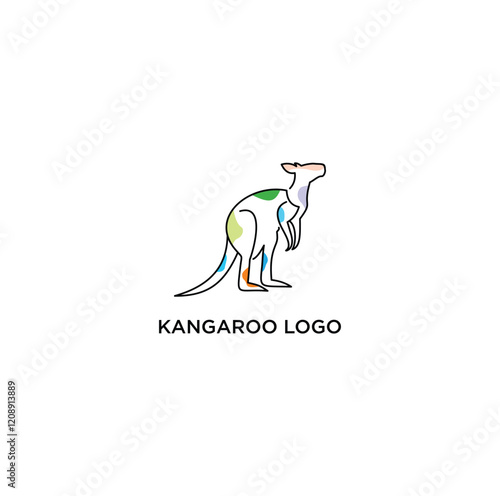 Simple minimal kangoro vector logo outline style