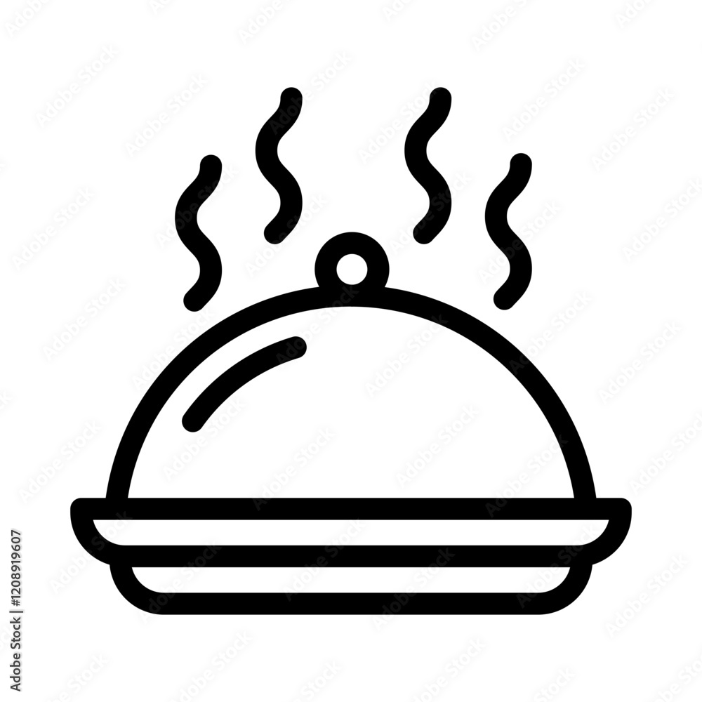 Food Pan Outline Style