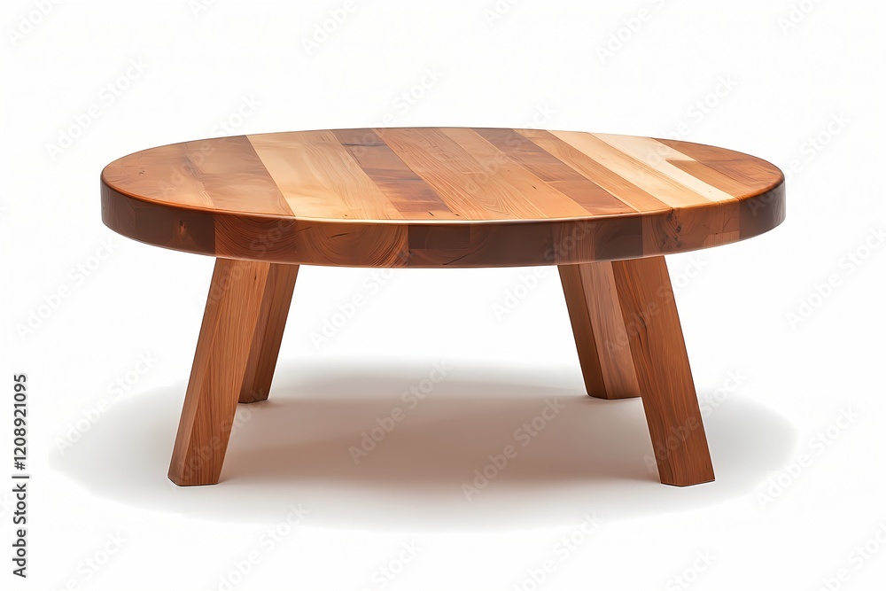 Fototapeta premium Round Wooden Coffee Table With Unique Legs