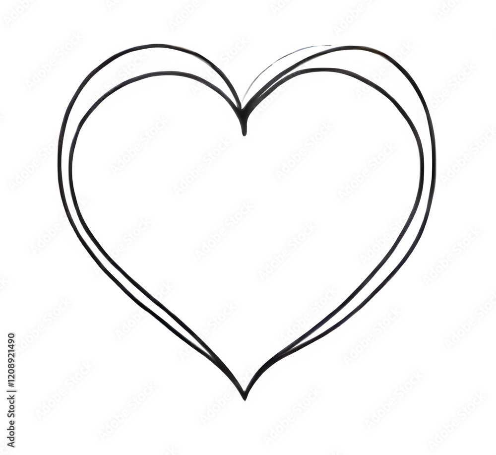 Line art style heart shape with a heart. Generative ai Line art style heart shape with a heart. Generative ai