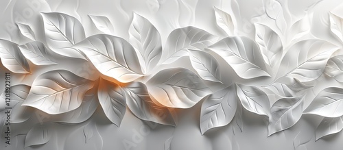 White Paper Leaf Pattern