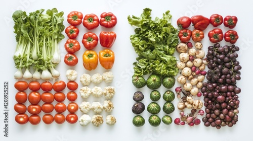 Colorful Arrangement of Fresh Vegetables and Fruits photo