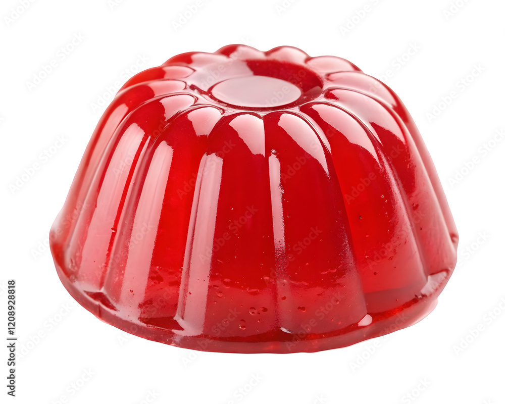 Red gelatin dessert isolated on transparent or white background, png Red gelatin dessert isolated on transparent or white background, png