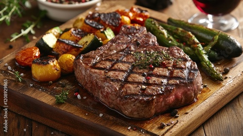 Grilled Steak Dinner with Roasted Vegetables