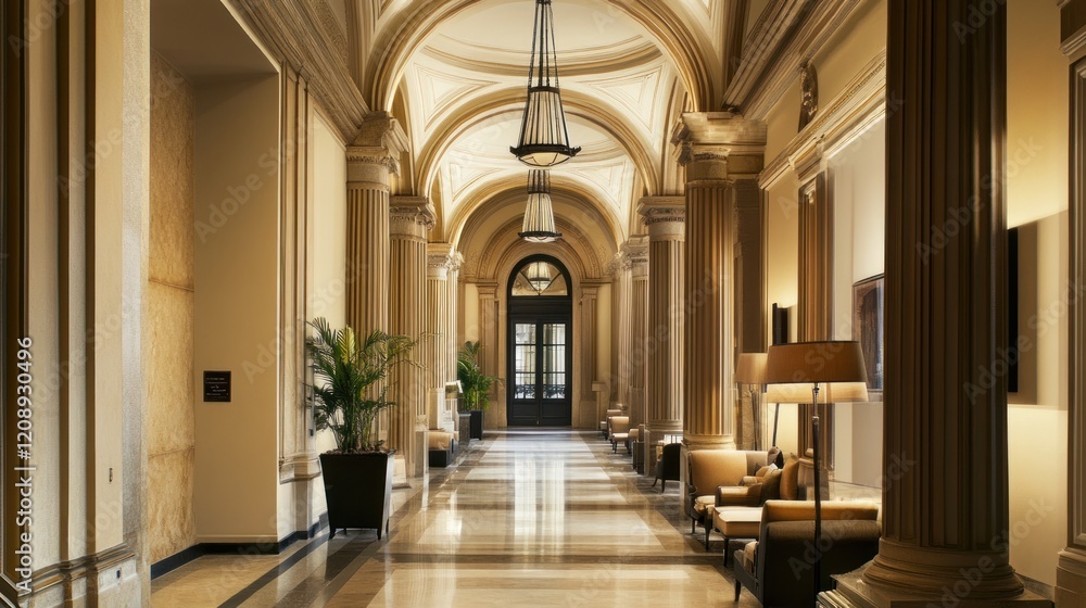 Grandiose Hallway in Luxurious Building Grandiose Hallway in Luxurious Building