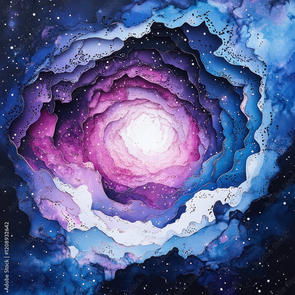 Fototapeta premium Layered Abstract Cosmic Nebula Artwork Depicting Space