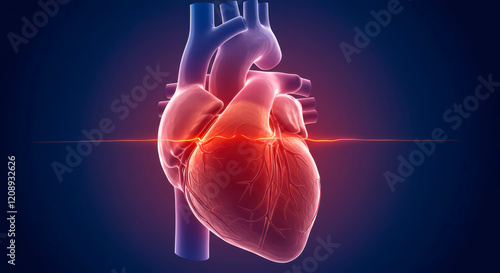 Heart Disease Awareness: Conceptual 3D Image of a Heart Attack