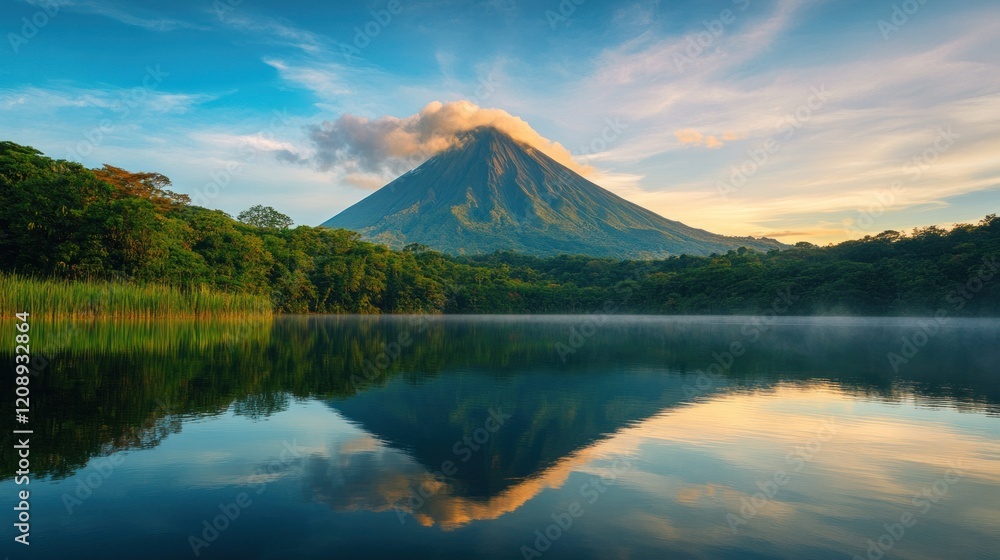 Serene Sunrise at Arenal Volcano, Costa Rica Serene Sunrise at Arenal Volcano, Costa Rica