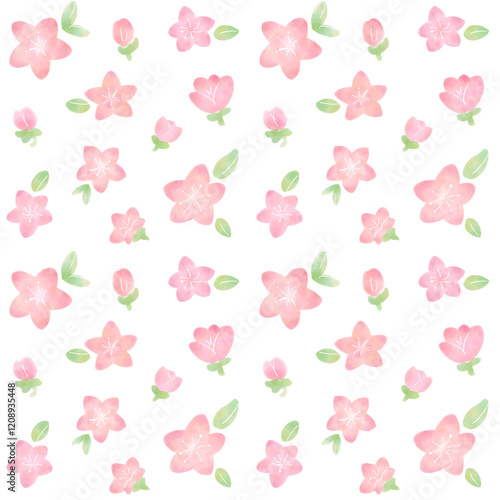 桃の花の背景素材　白背景
