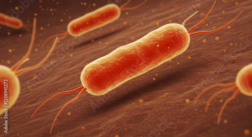 3D Illustration of Porphyromonas Gingivalis: Bacteria Causing Periodontal Disease and Potentially Linked to Esophageal Cancer and Rheumatoid Arthritis photo