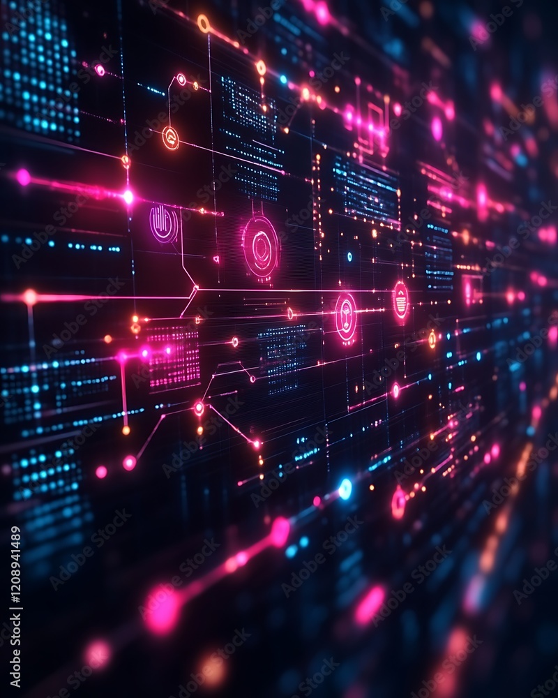 Obraz premium Abstract digital data stream.