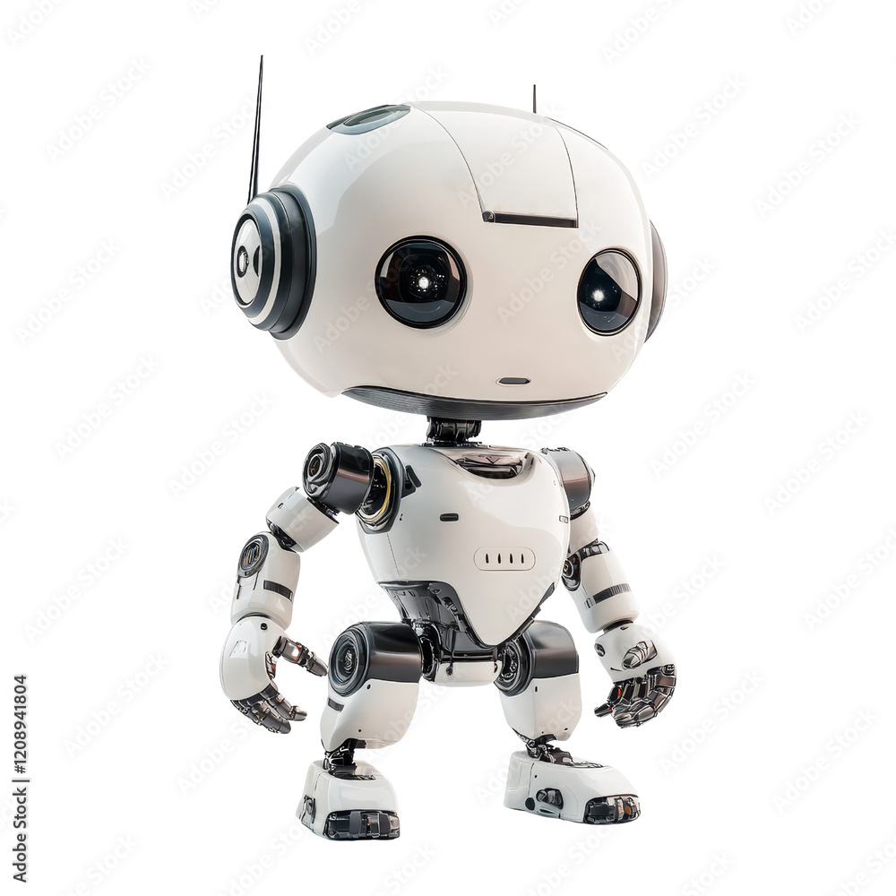 Robotic assistant in a modern home digital art interior Robotic assistant in a modern home digital art interior
