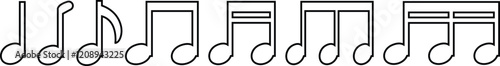 Music notes Musical key signs icon in line style set. Vector for apps and website solid pictogram Black musical Simple symbol elements isolated on transparent background.