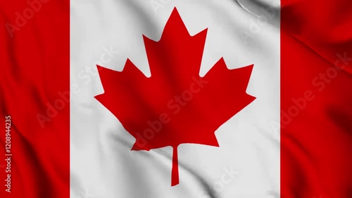 waving texture flag of canada. Seamless looping time-lapse virtual 4k video animation background