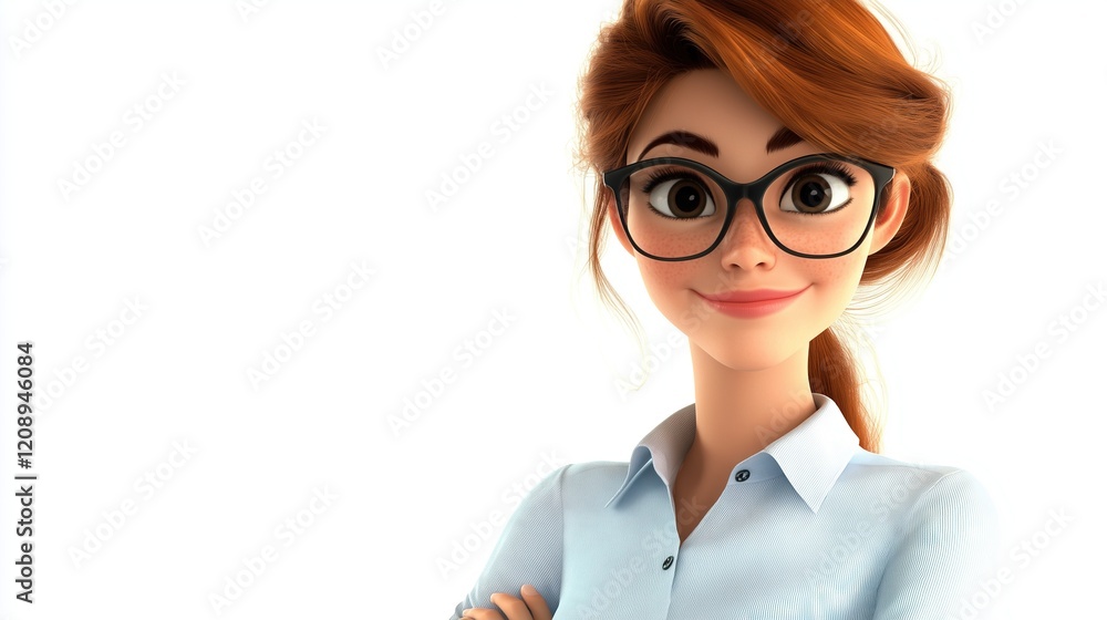 Lovely, upbeat office manager ,Full depth of field, isolated on white background Lovely, upbeat office manager ,Full depth of field, isolated on white background